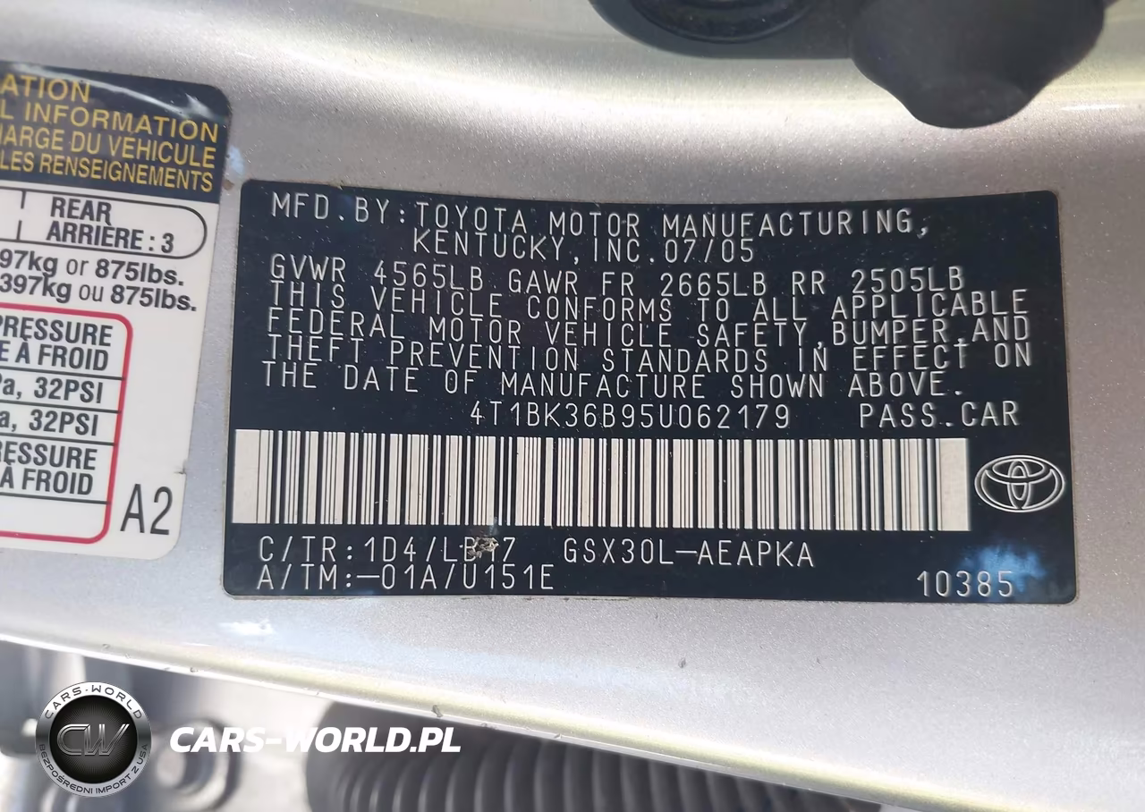 2005 Toyota Avalon Limited VIN:4T1BK36B95U062179 - 9