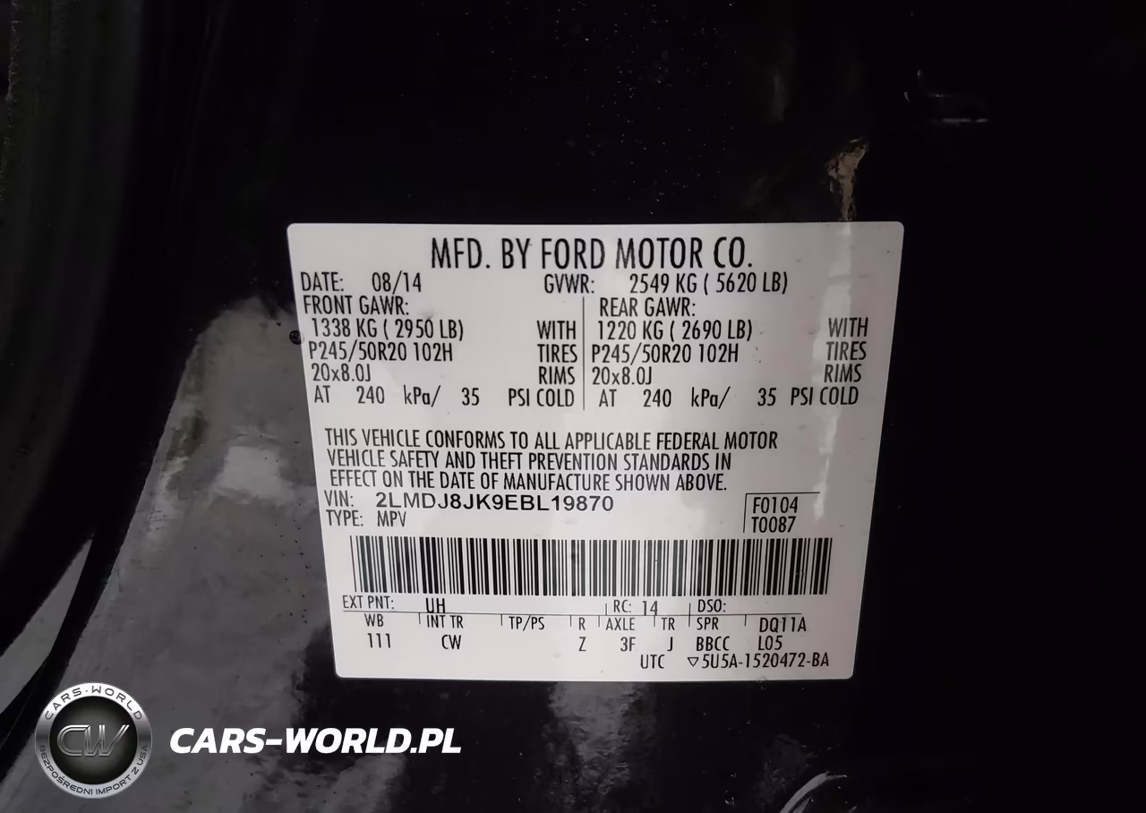 2014 Lincoln Mkx VIN:2LMDJ8JK9EBL19870 - 9
