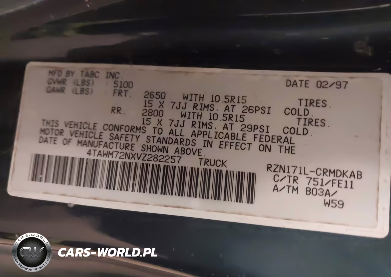 1997 Toyota Tacoma VIN:4TAWM72NXVZ282257 - 9