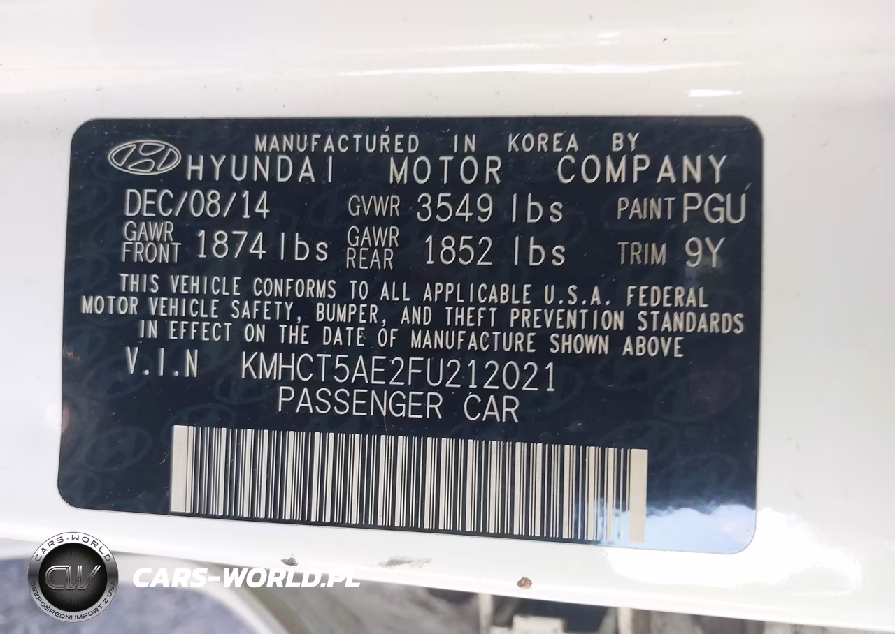 2015 Hyundai Accent Gs VIN:KMHCT5AE2FU212021 - 9