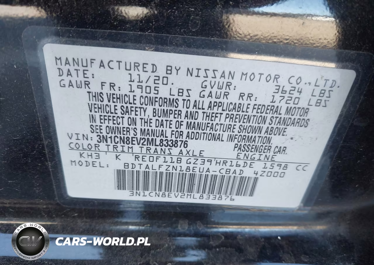 2021 Nissan Versa Sv Xtronic Cvt VIN:3N1CN8EV2ML833876 - 9