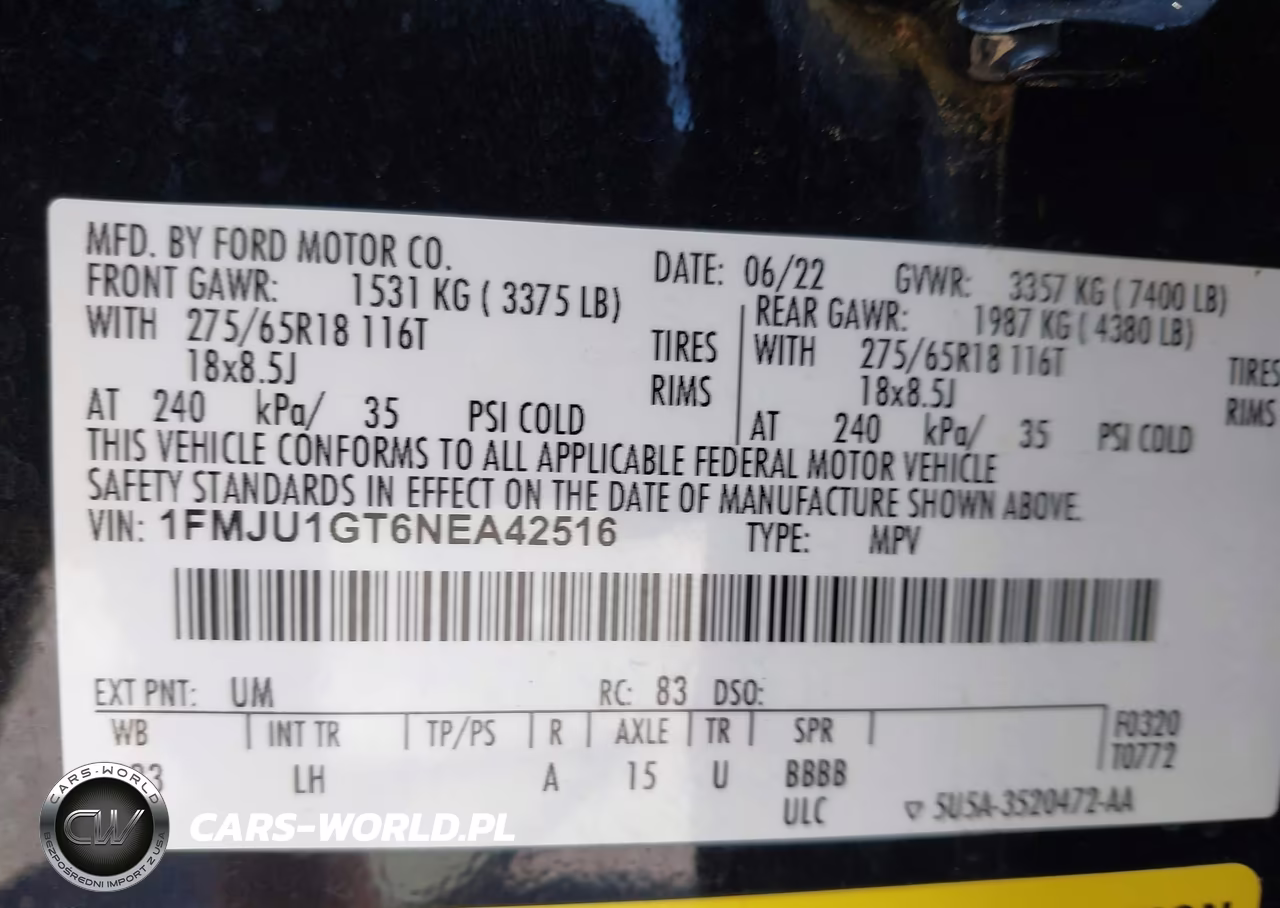 2022 Ford Expedition Xl VIN:1FMJU1GT6NEA42516 - 9