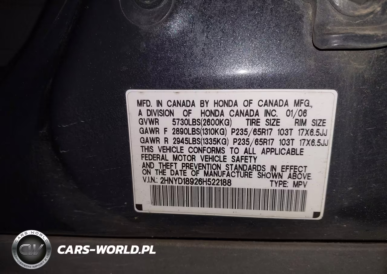 2006 Acura Mdx VIN:2HNYD18926H522188 - 9