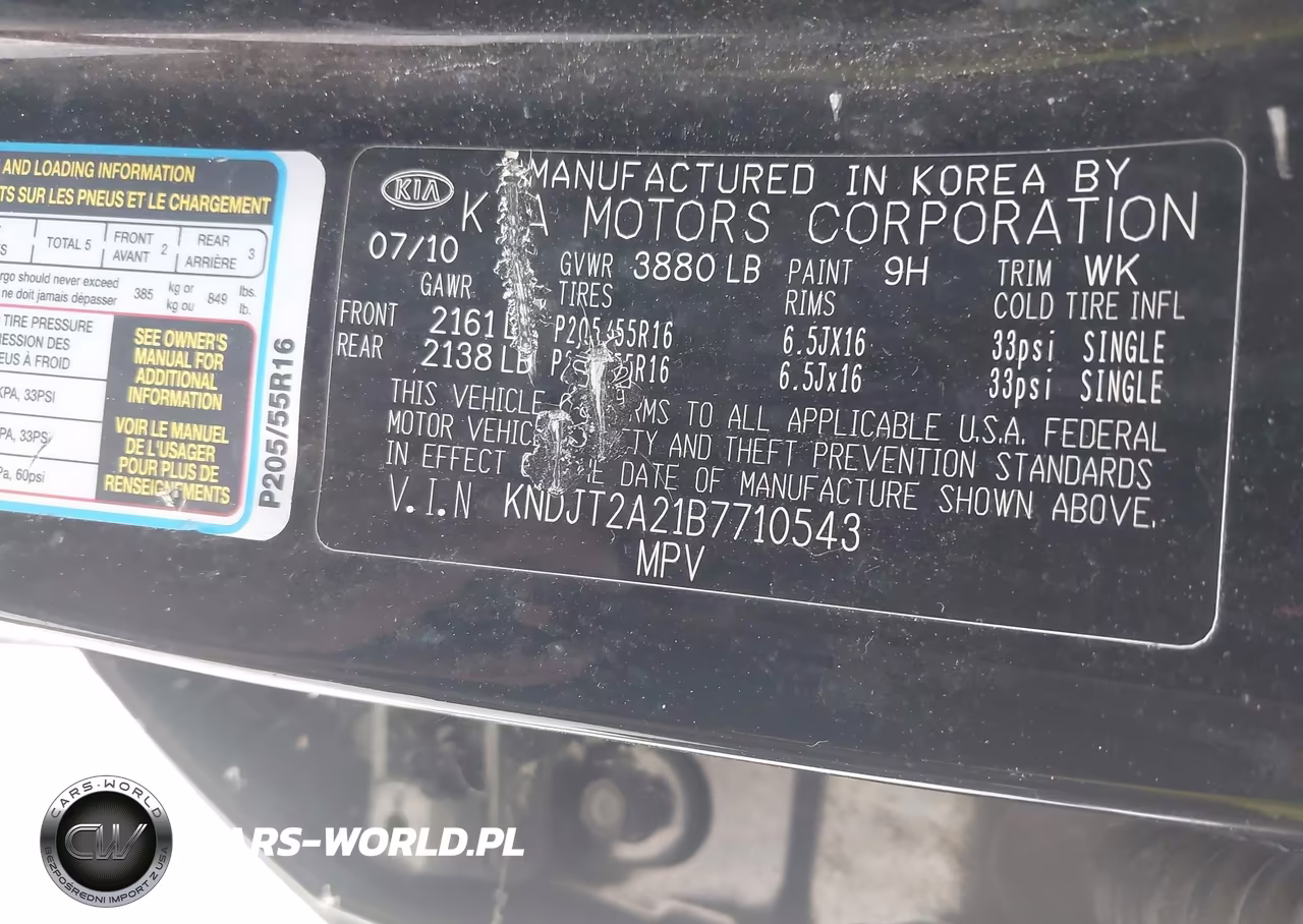 2011 Kia Soul + VIN:KNDJT2A21B7710543 - 9