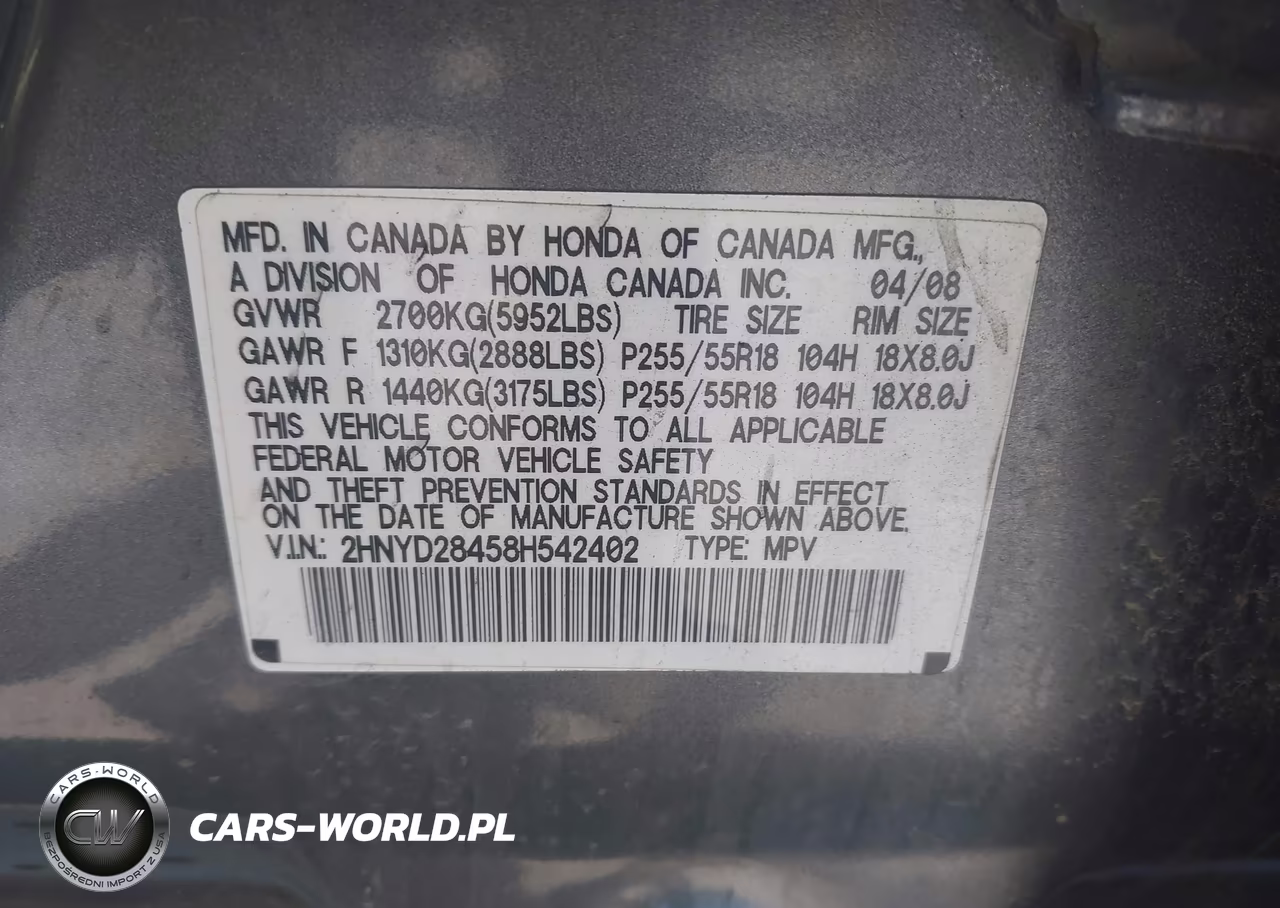 2008 Acura Mdx Technology Package VIN:2HNYD28458H542402 - 9