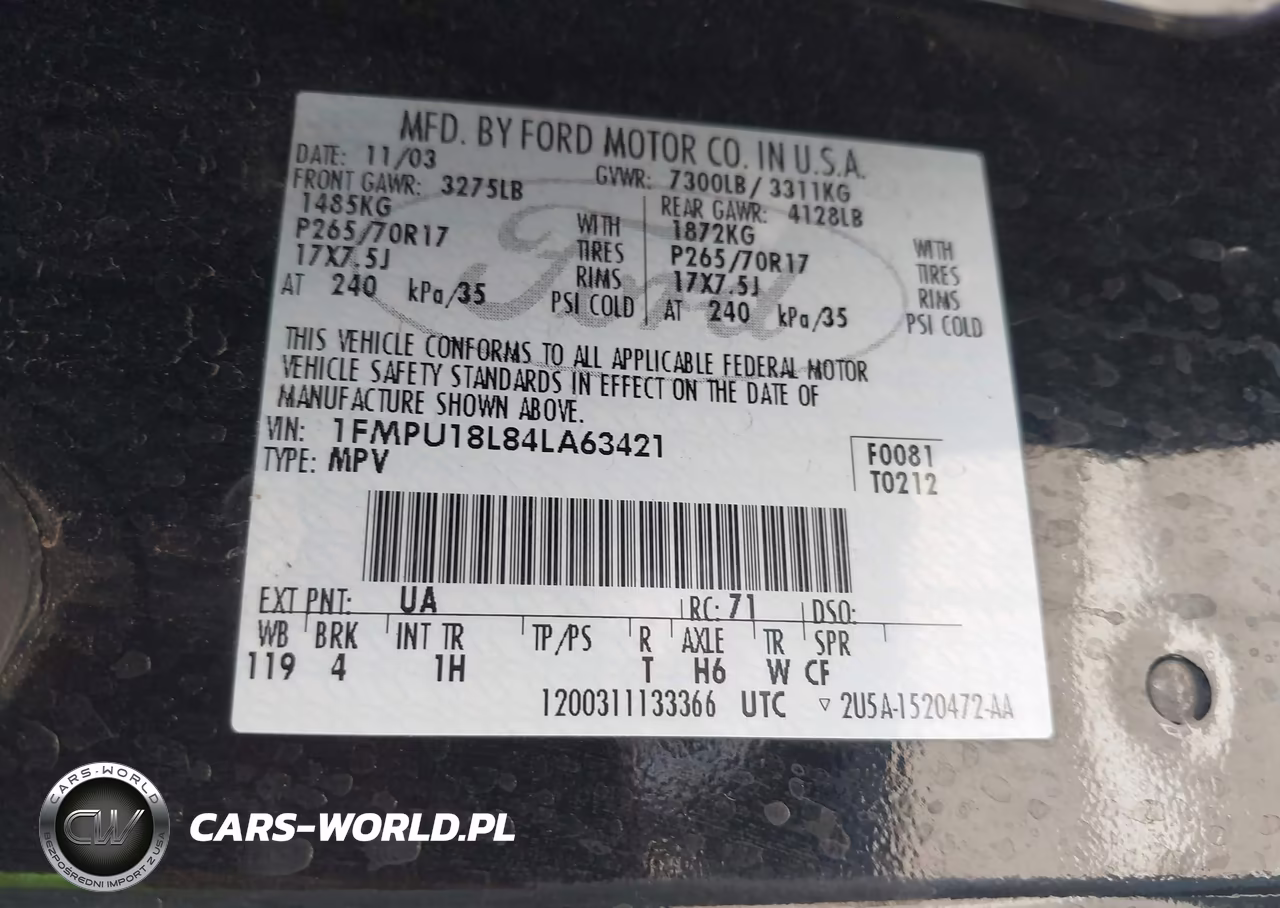 2004 Ford Expedition Eddie Bauer VIN:1FMPU18L84LA63421 - 9