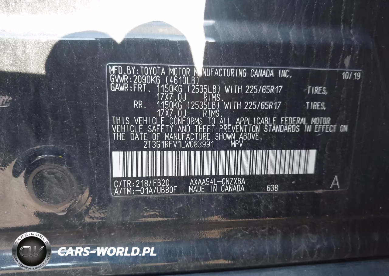 2020 Toyota Rav4 Le VIN:2T3G1RFV1LW083991 - 9