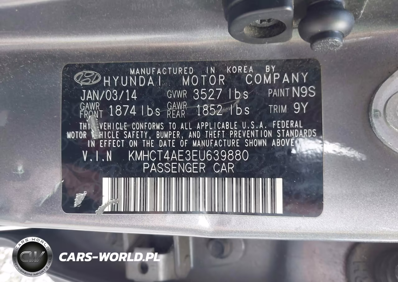 2014 Hyundai Accent Gls VIN:KMHCT4AE3EU639880 - 9