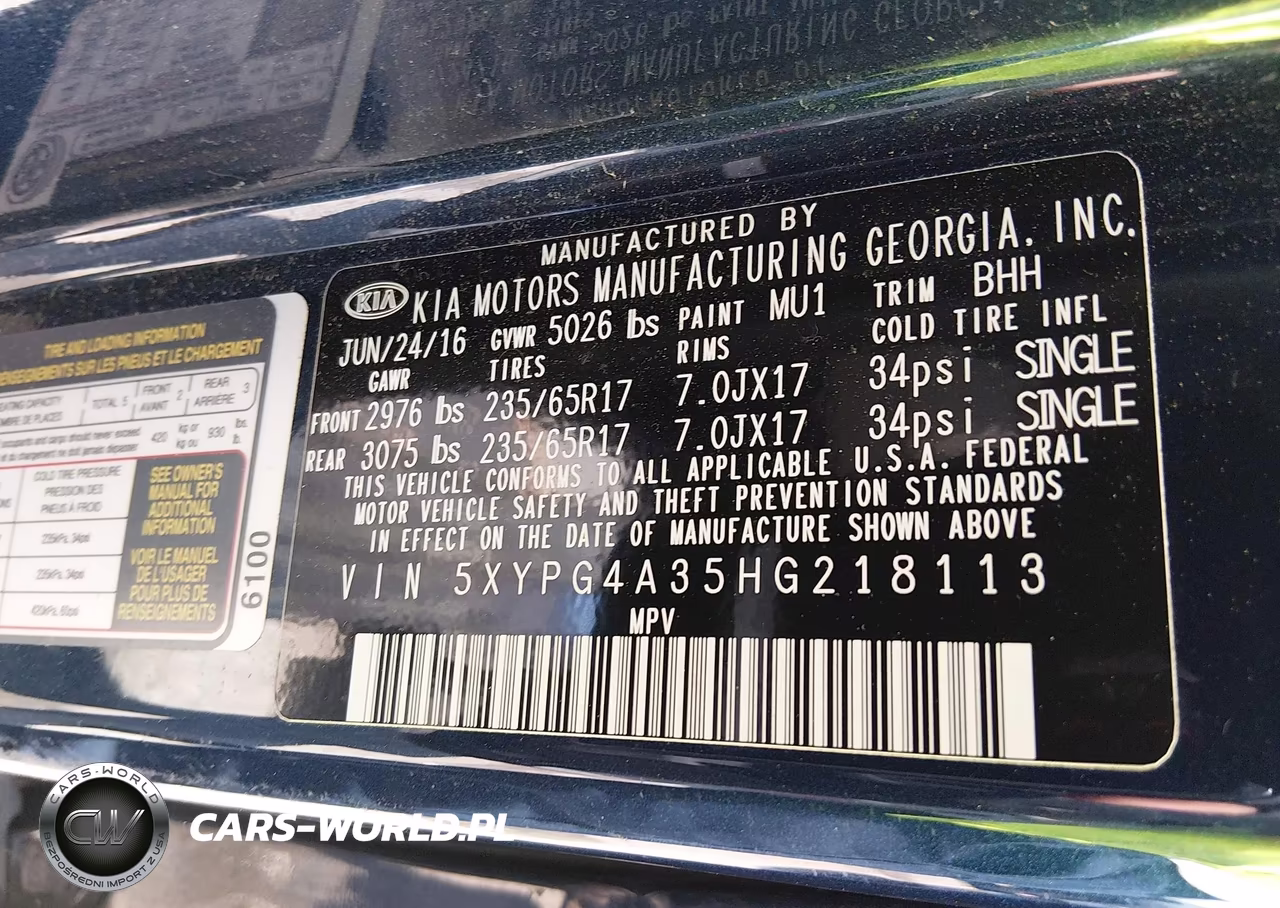 2017 Kia Sorento 2.4L Lx VIN:5XYPG4A35HG218113 - 9