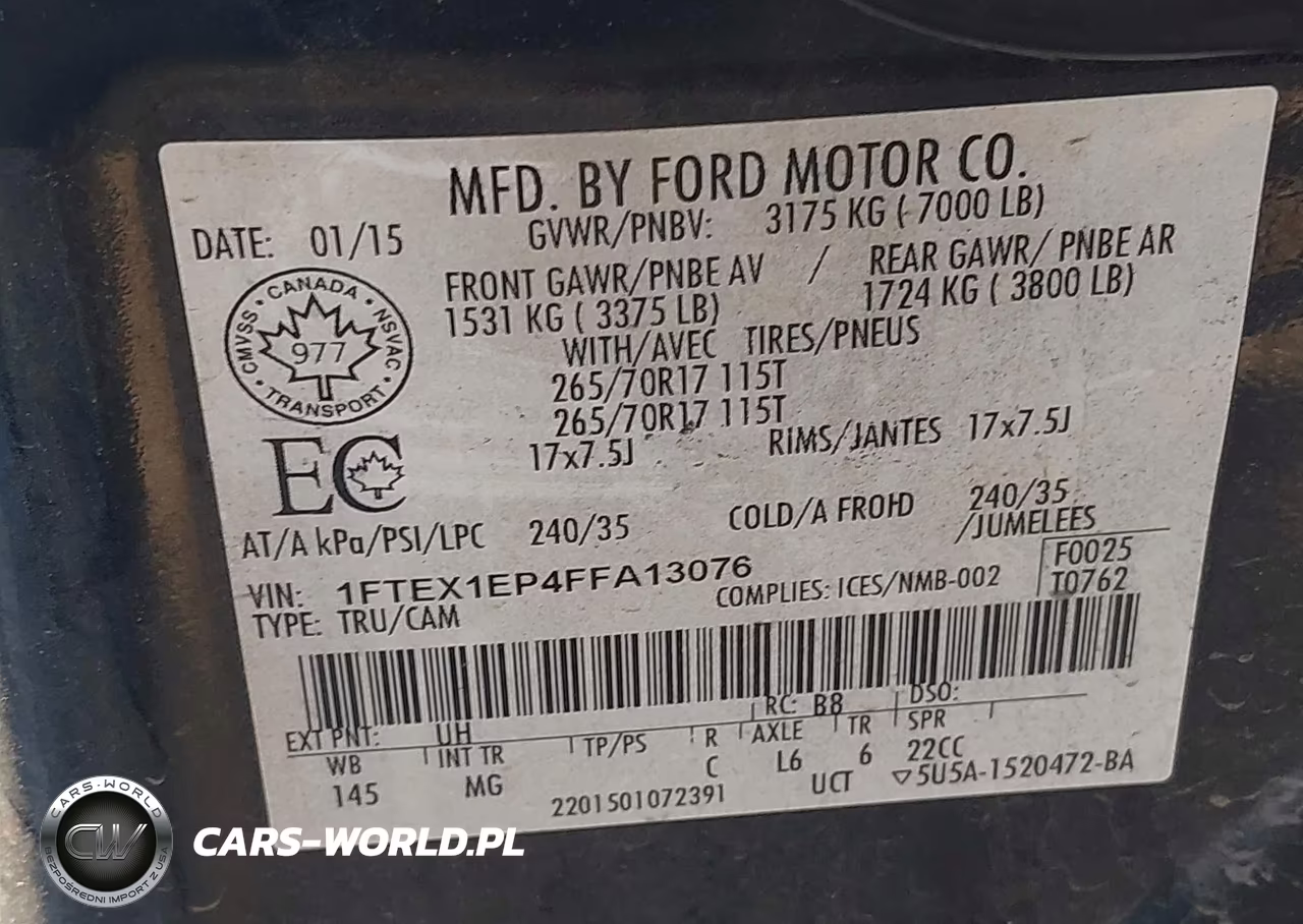 2015 Ford F-150 Xlt VIN:1FTEX1EP4FFA13076 - 9