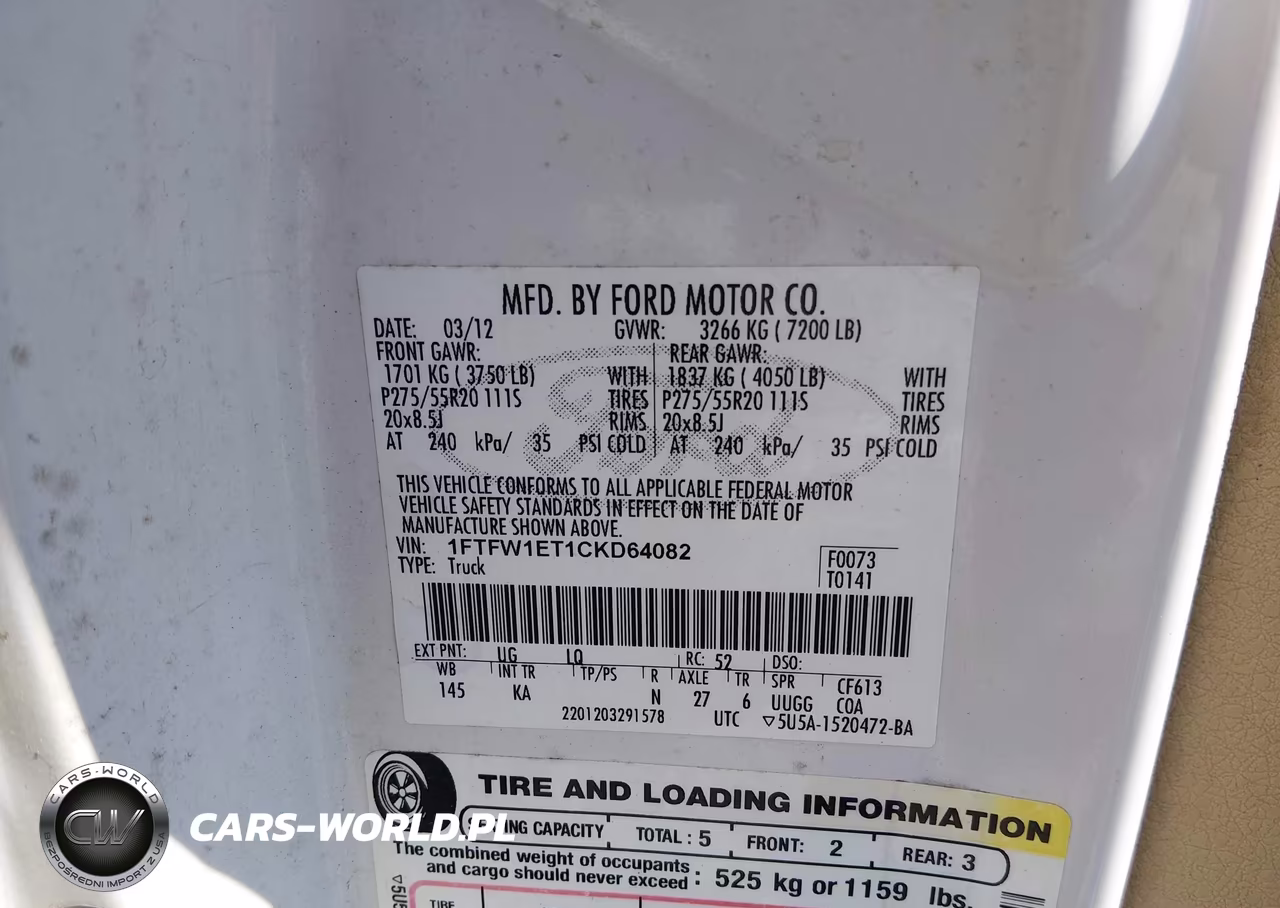 2012 Ford F-150 Fx4-King Ranch-Lariat-Platinum-Xl-Xlt VIN:1FTFW1ET1CKD64082 - 9