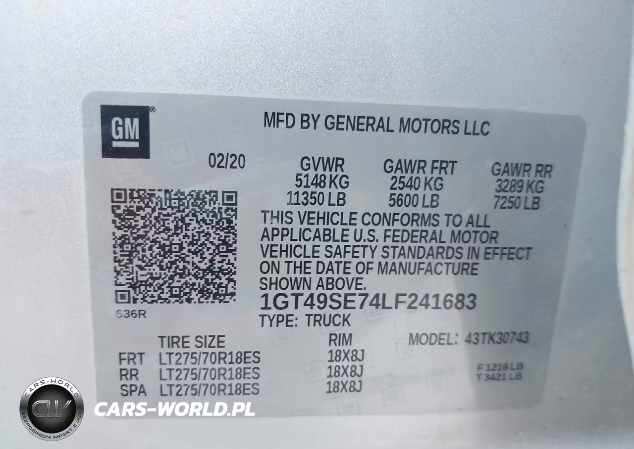 2020 GMC Sierra 3500Hd 4Wd Standard Bed VIN:1GT49SE74LF241683 - 8