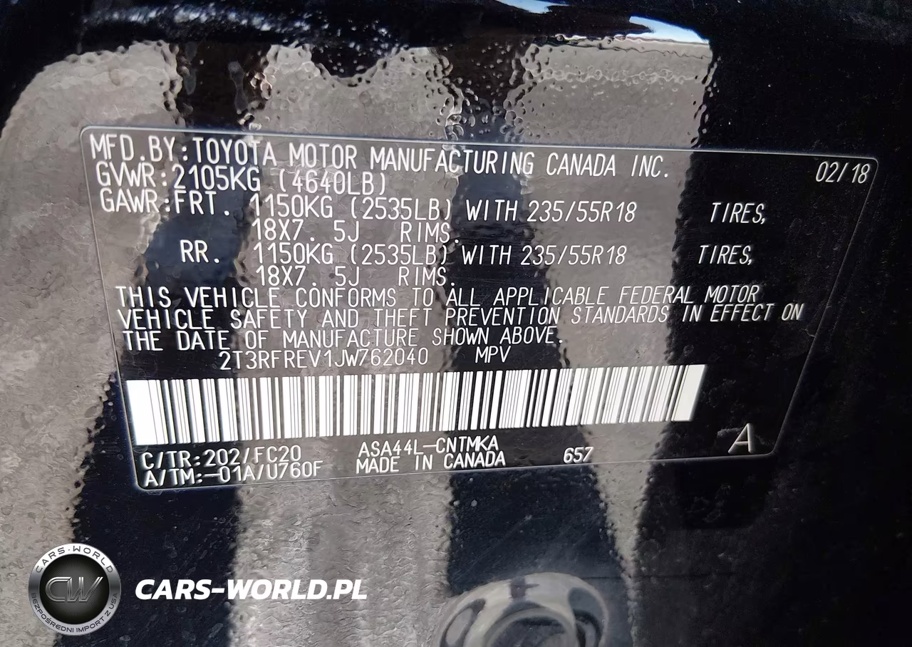 2018 Toyota Rav4 Adventure VIN:2T3RFREV1JW762040 - 9