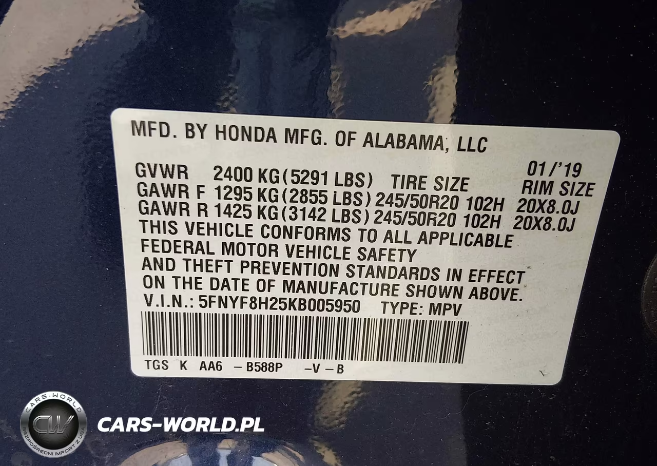 2019 Honda Passport Sport VIN:5FNYF8H25KB005950 - 9
