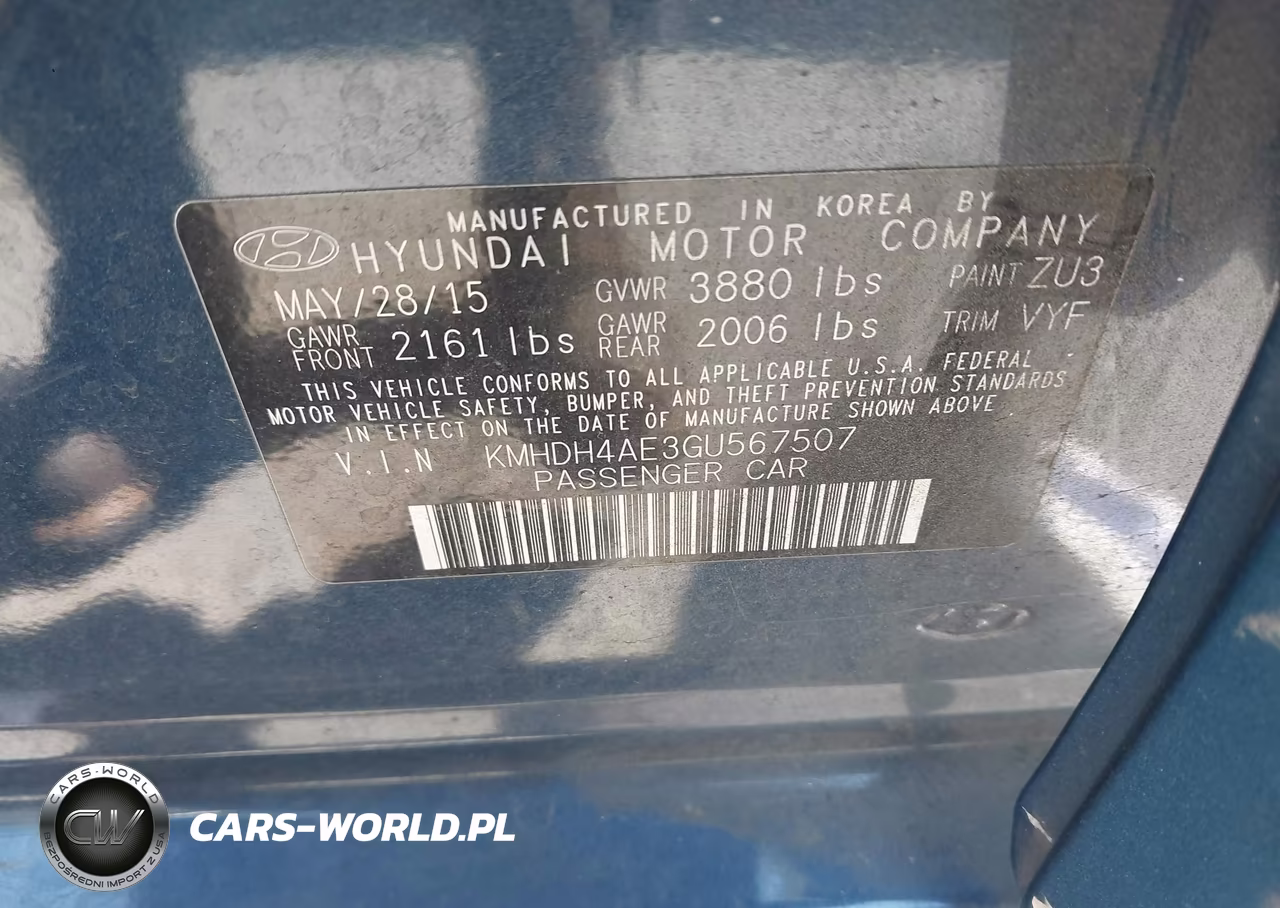 2016 Hyundai Elantra Se VIN:KMHDH4AE3GU567507 - 9