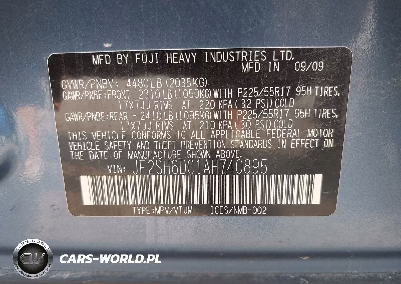 2010 Subaru Forester 2.5X Limited VIN:JF2SH6DC1AH740895 - 9