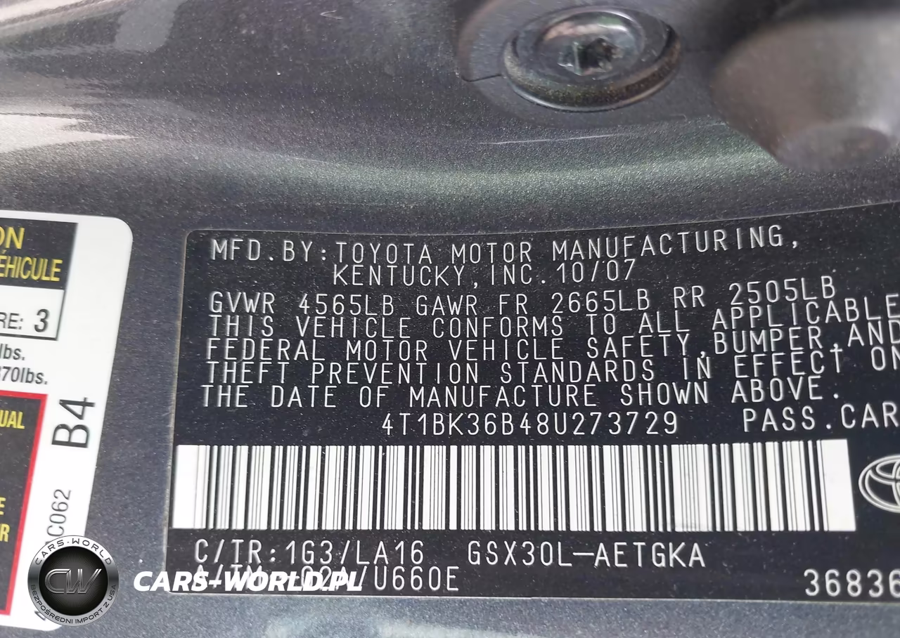 2008 Toyota Avalon Xls VIN:4T1BK36B48U273729 - 9