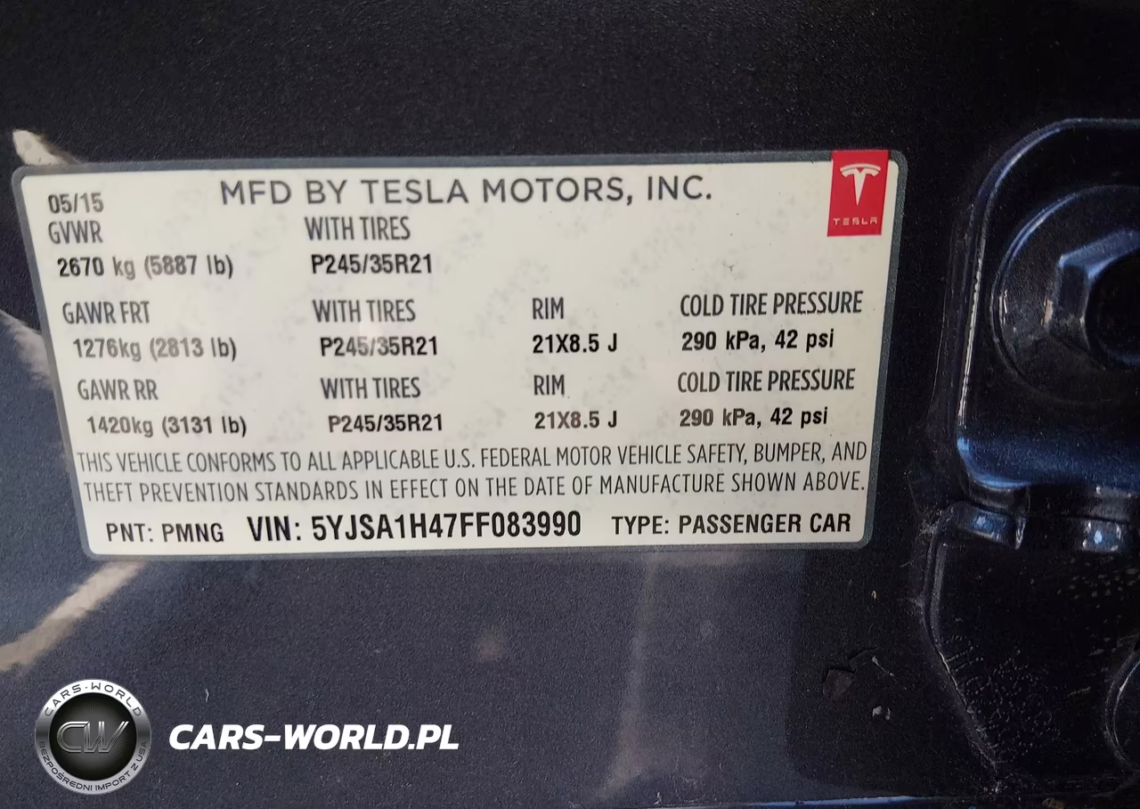 2015 Tesla Model S 85D-P85D VIN:5YJSA1H47FF083990 - 9