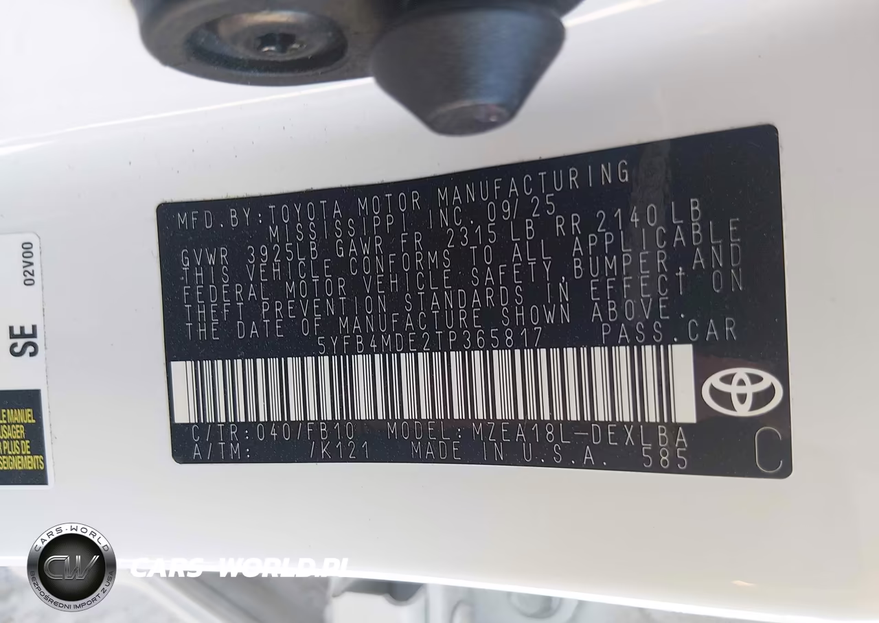 2026 Toyota Corolla Le VIN:5YFB4MDE2TP365817 - 9