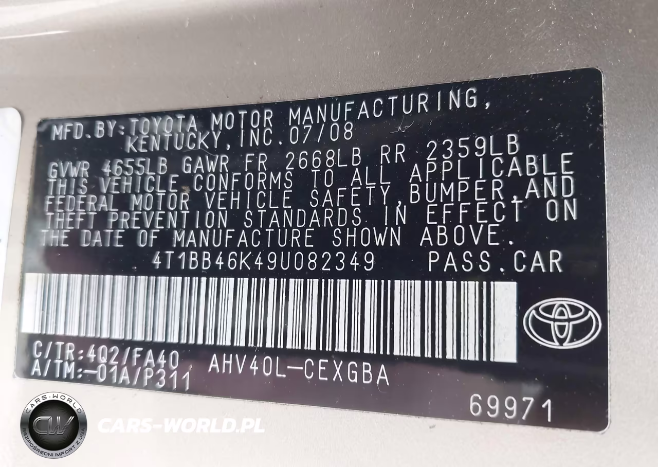 2009 Toyota Camry Hybrid VIN:4T1BB46K49U082349 - 9