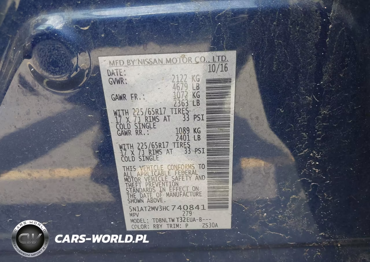 2017 Nissan Rogue Sv VIN:5N1AT2MV3HC740841 - 9