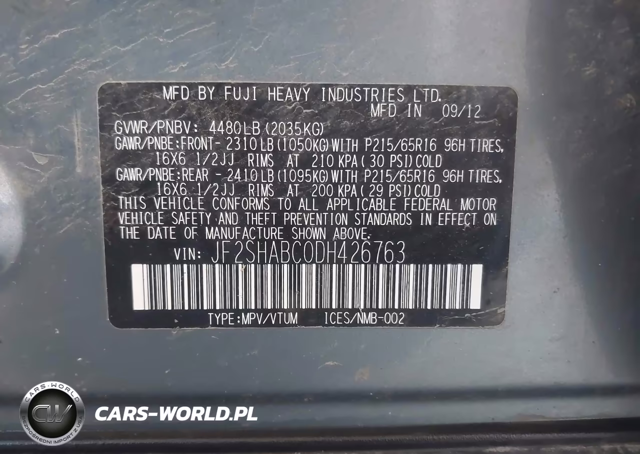 2013 Subaru Forester 2.5X VIN:JF2SHABC0DH426763 - 9