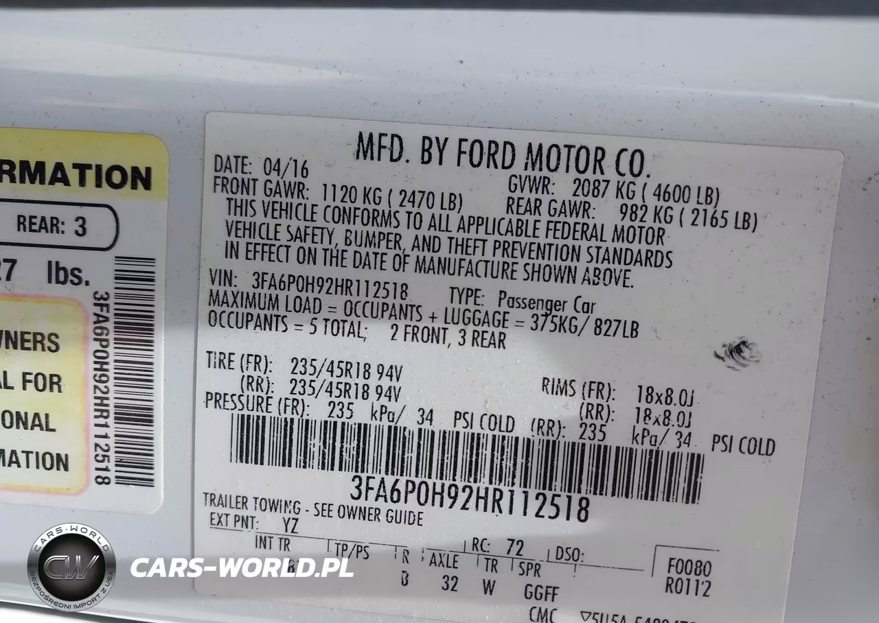 2017 Ford Fusion Se VIN:3FA6P0H92HR112518 - 9