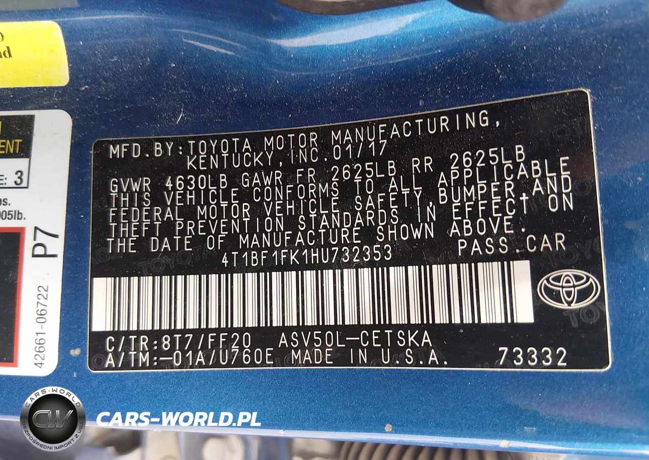2017 Toyota Camry Se VIN:4T1BF1FK1HU732353 - 9