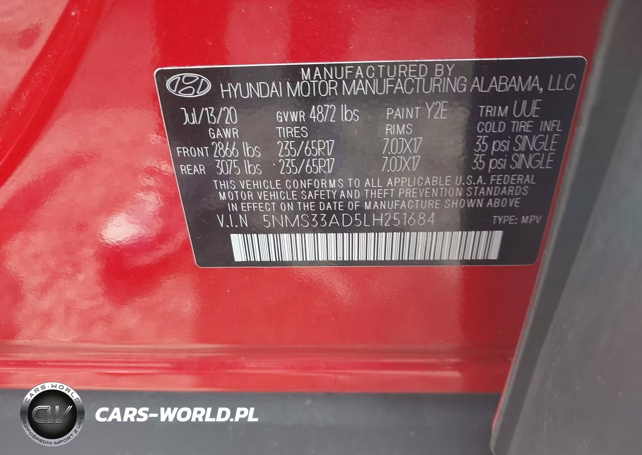 2020 Hyundai Santa Fe Sel VIN:5NMS33AD5LH251684 - 9