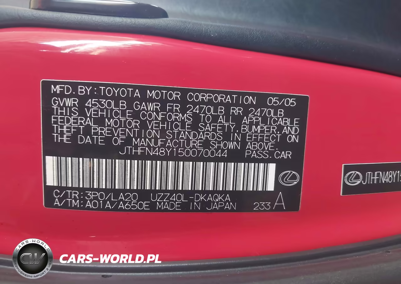 2005 Lexus Sc 430 VIN:JTHFN48Y150070044 - 9