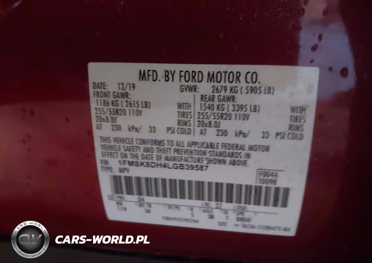 2020 Ford Explorer Xlt VIN:1FMSK8DH4LGB39587 - 9