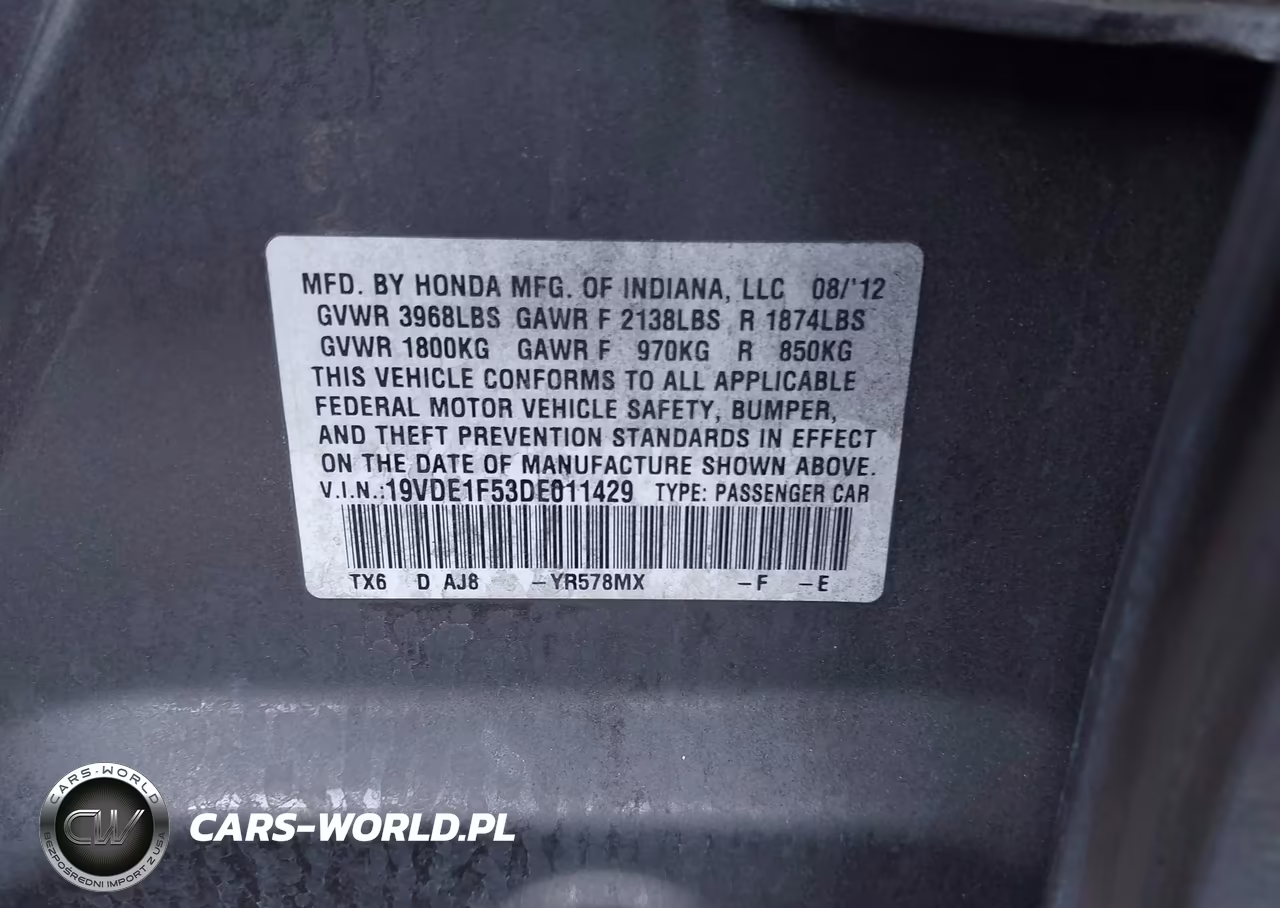 2013 Acura Ilx 2.0L VIN:19VDE1F53DE011429 - 9
