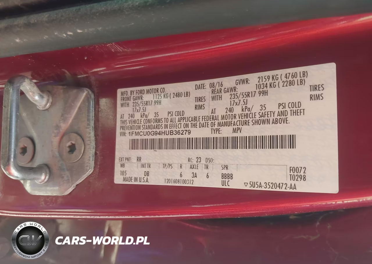 2017 Ford Escape Se VIN:1FMCU0G94HUB36279 - 9