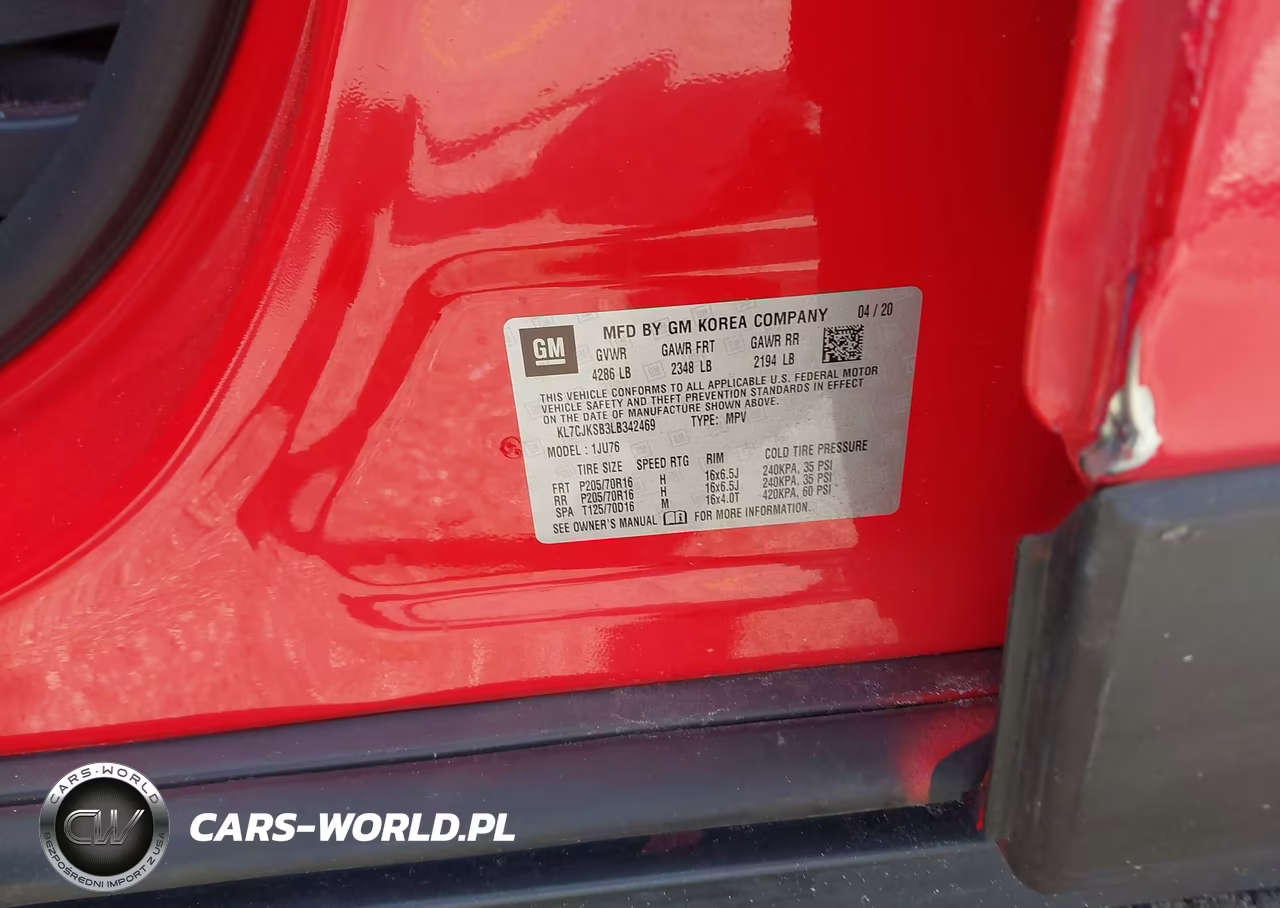 2020 Chevrolet Trax Fwd Ls VIN:KL7CJKSB3LB342469 - 9