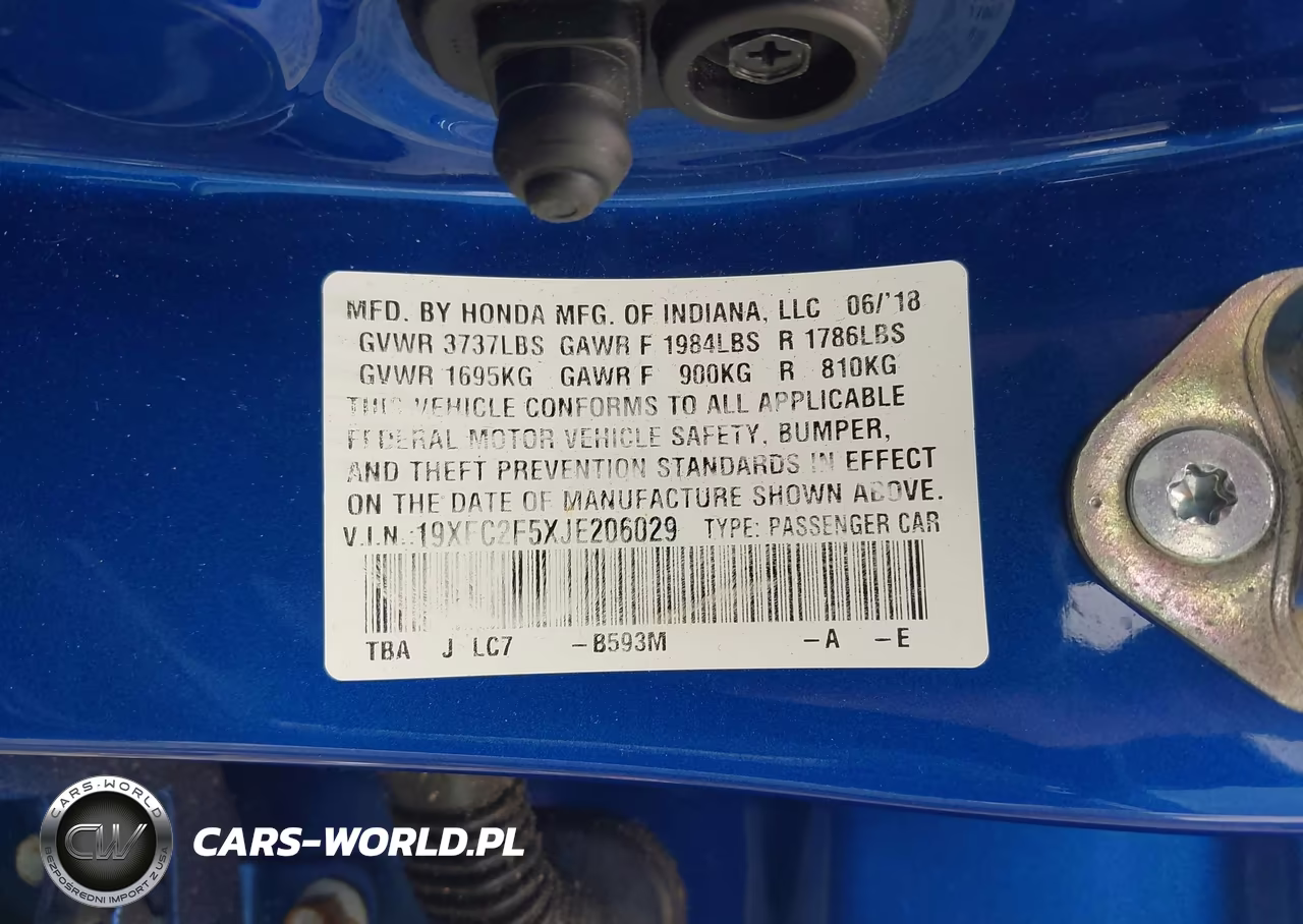 2018 Honda Civic Lx VIN:19XFC2F5XJE206029 - 9