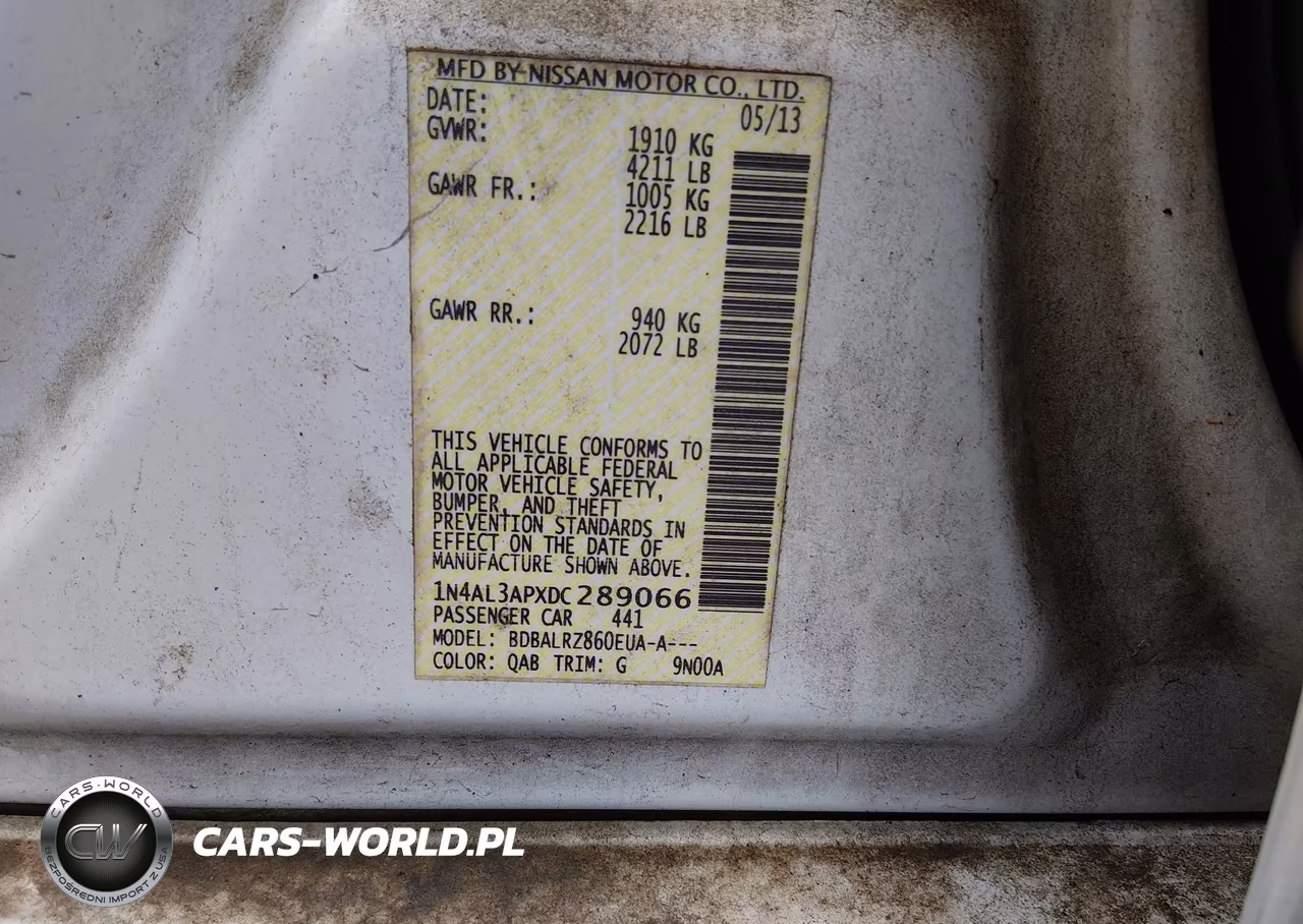 2013 Nissan Altima 2.5 S VIN:1N4AL3APXDC289066 - 9