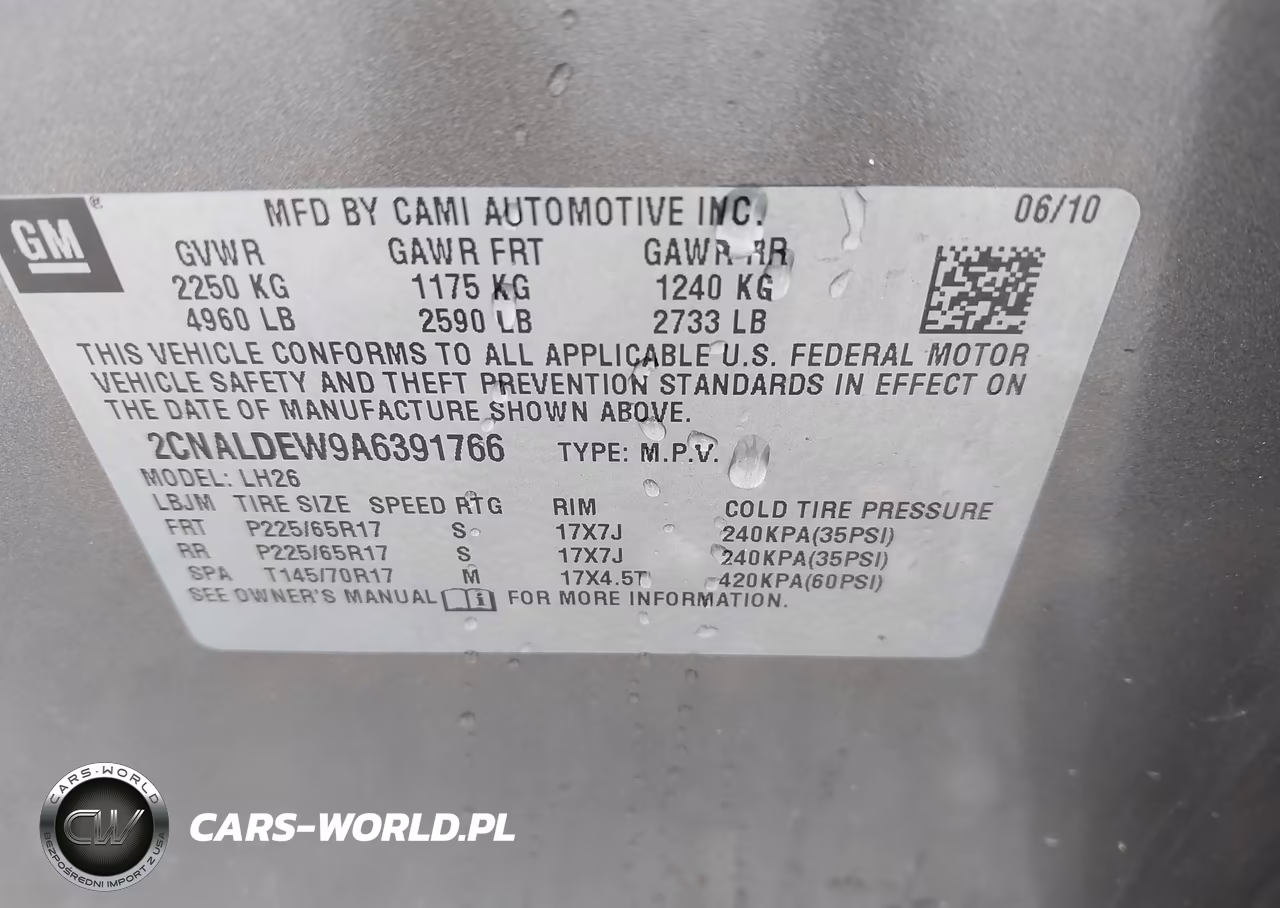 2010 Chevrolet Equinox Lt VIN:2CNALDEW9A6391766 - 9