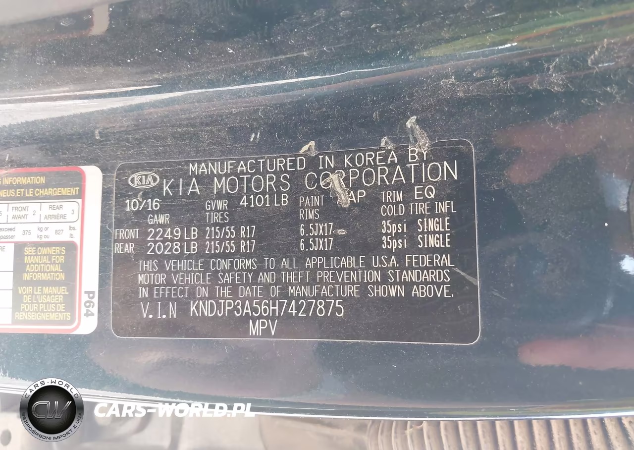2017 Kia Soul + VIN:KNDJP3A56H7427875 - 9