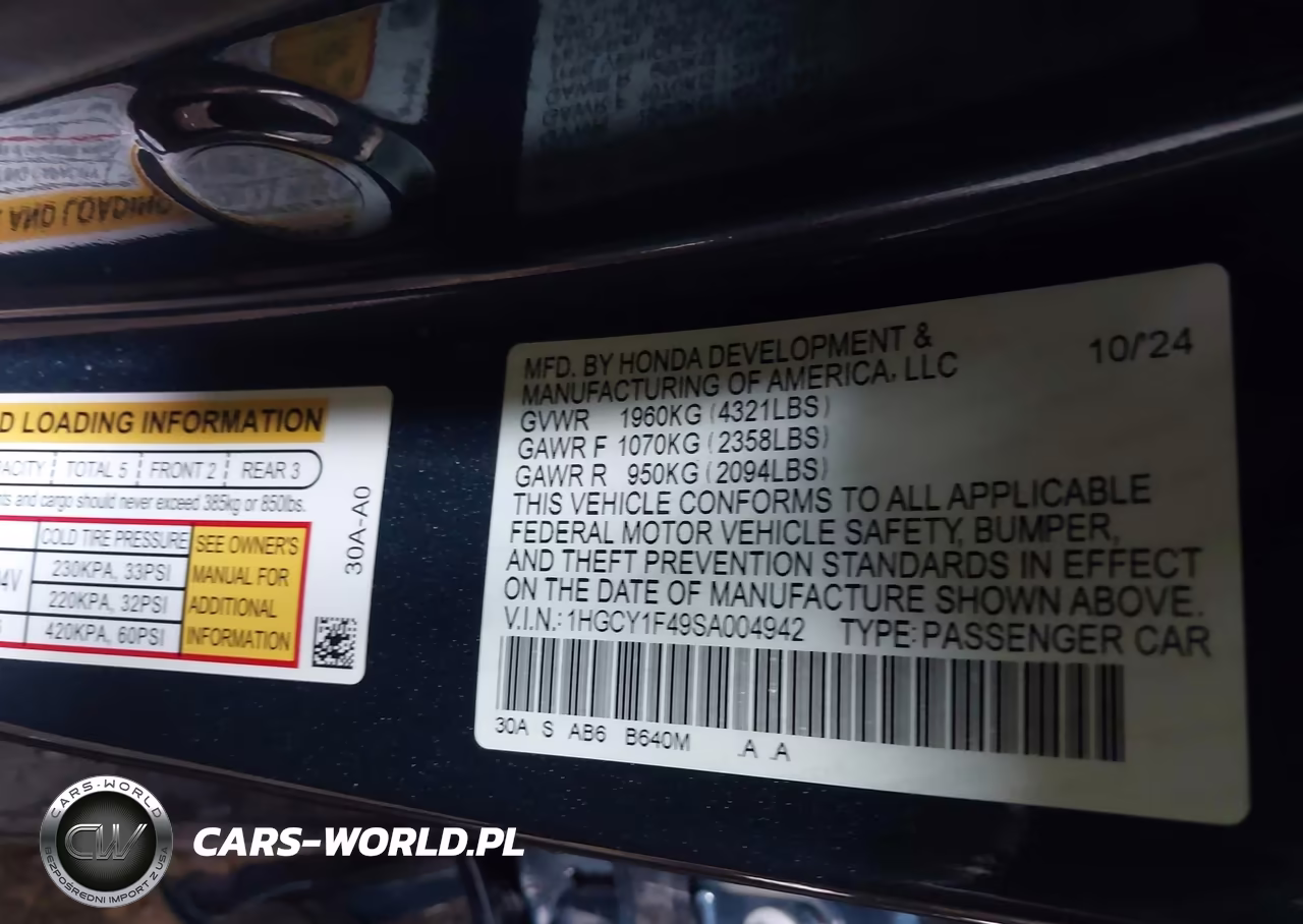 2025 Honda Accord Se VIN:1HGCY1F49SA004942 - 9
