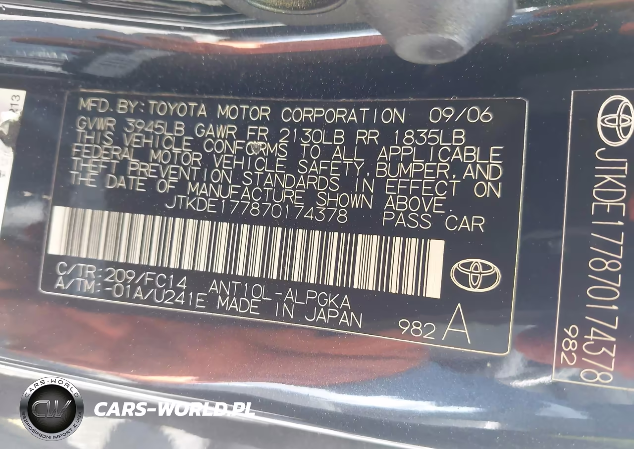 2007 Scion Tc VIN:JTKDE177870174378 - 9
