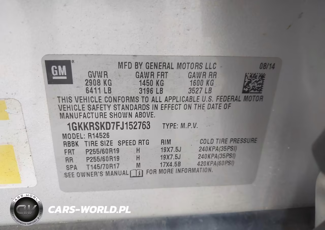 2015 GMC Acadia Slt-2 VIN:1GKKRSKD7FJ152763 - 9