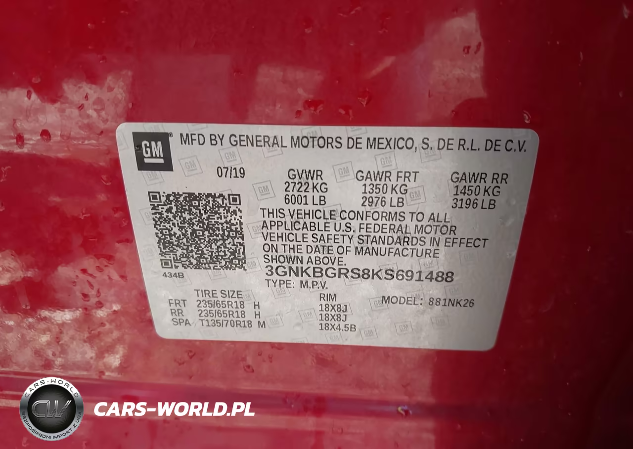 2019 Chevrolet Blazer VIN:3GNKBGRS8KS691488 - 9