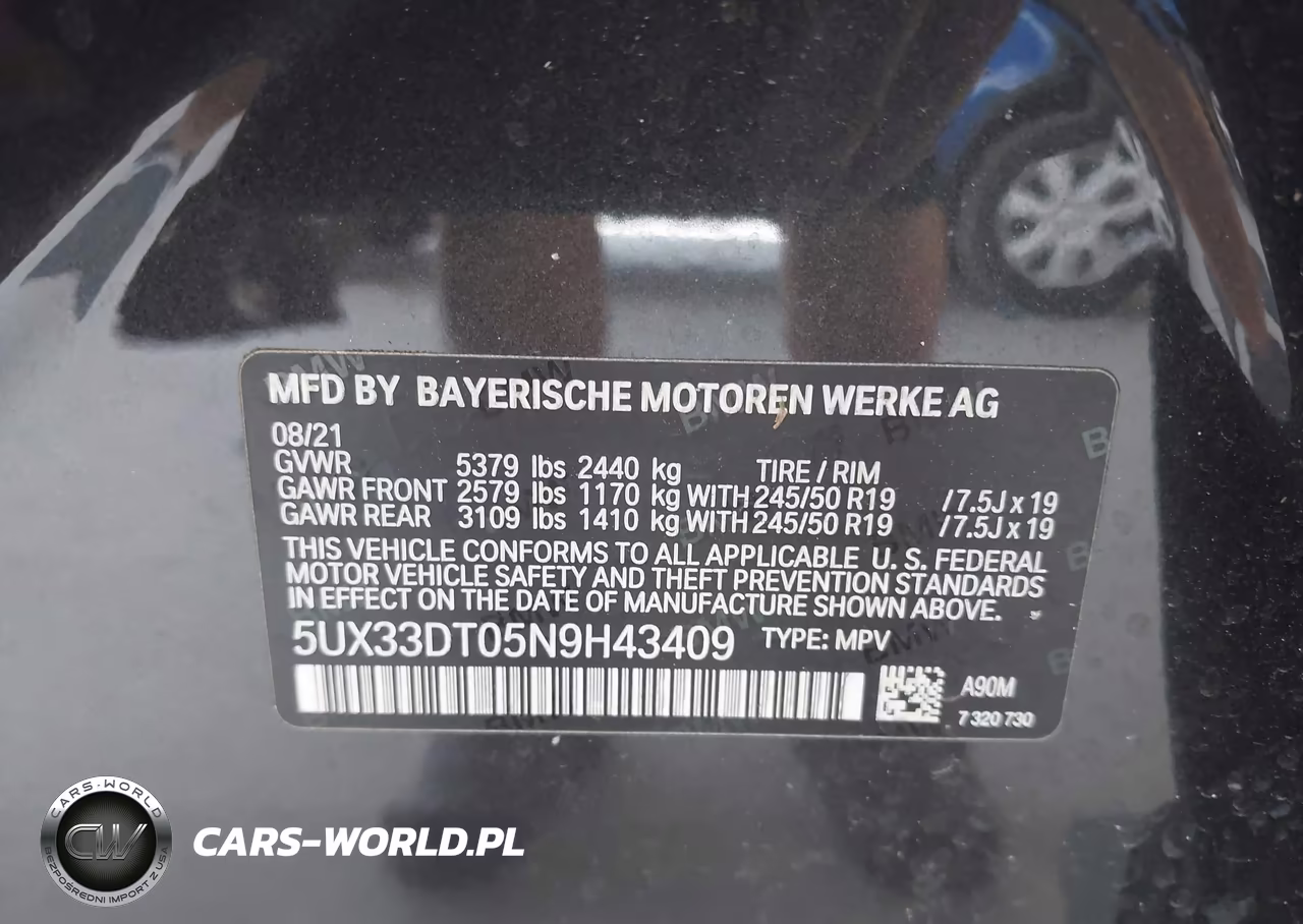 2022 BMW X4 xDrive30I VIN:5UX33DT05N9H43409 - 9