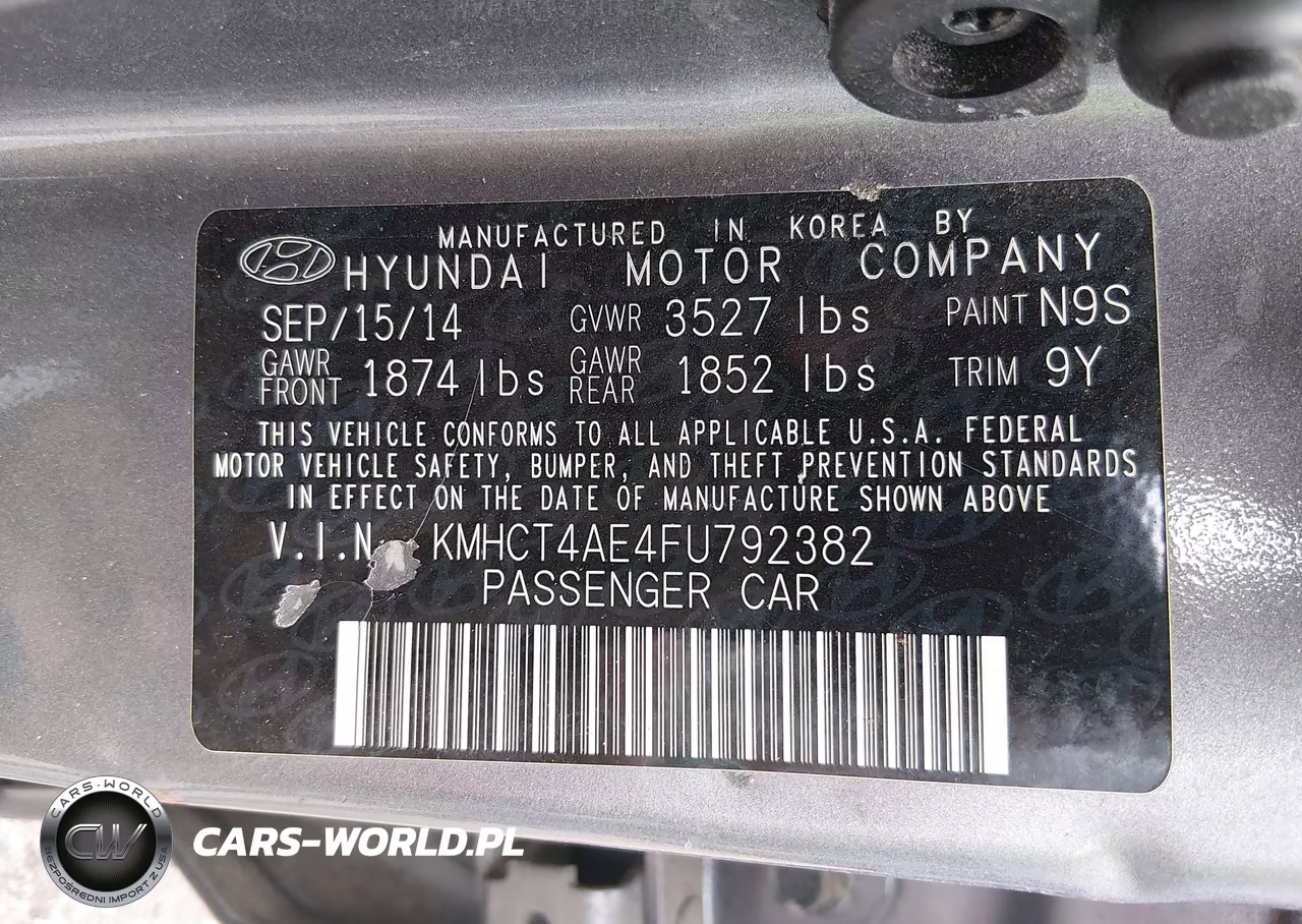2015 Hyundai Accent Gls VIN:KMHCT4AE4FU792382 - 9