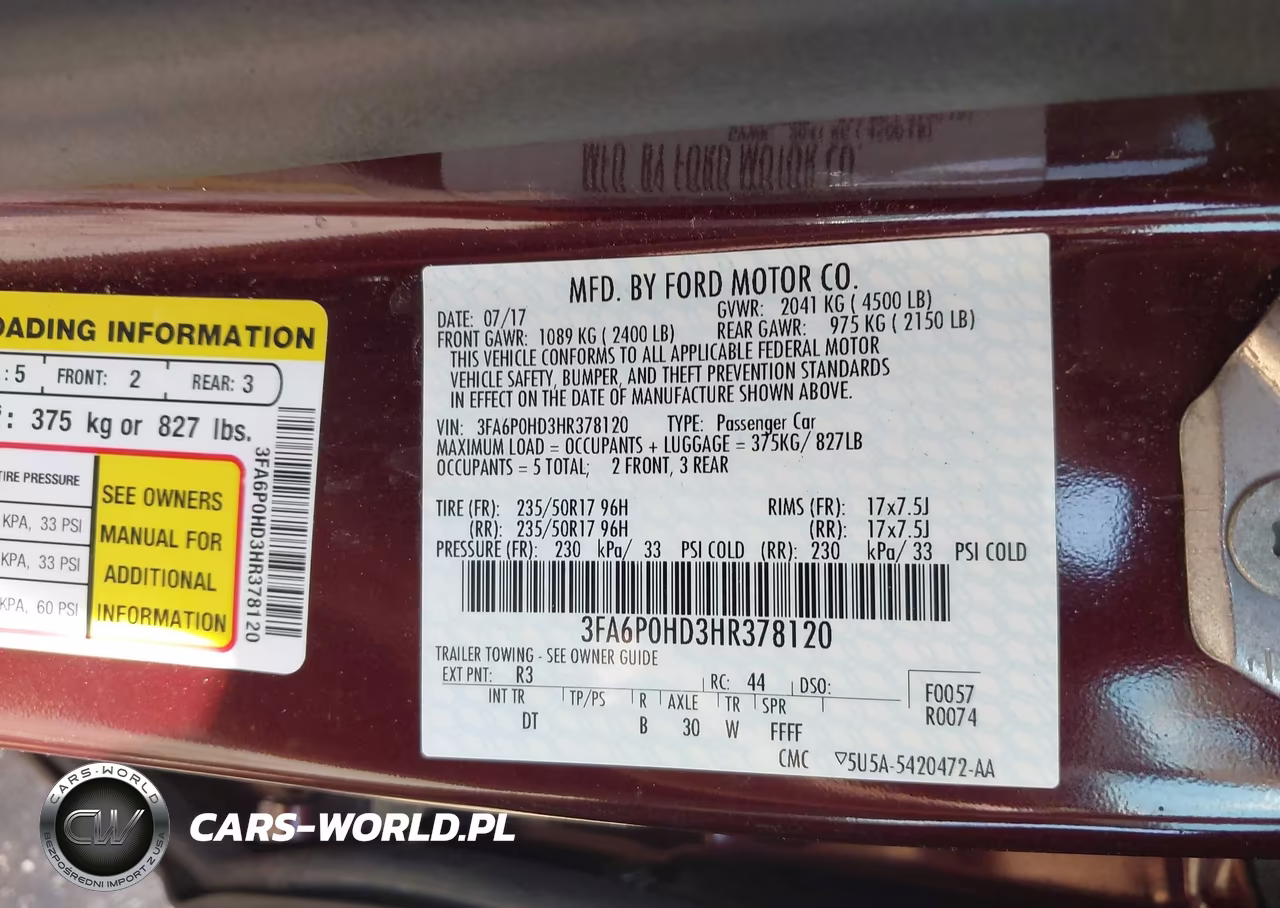 2017 Ford Fusion Se VIN:3FA6P0HD3HR378120 - 9