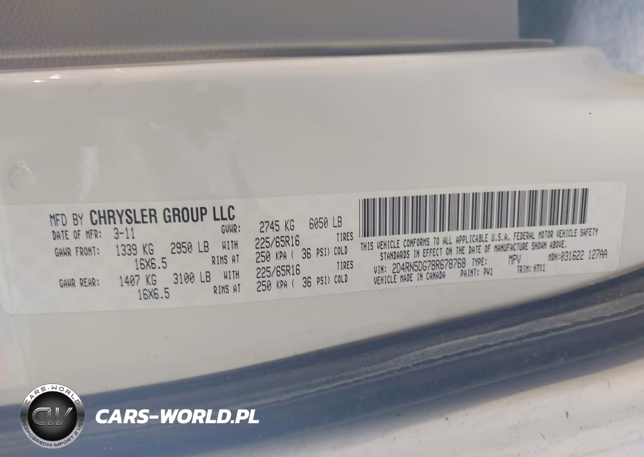 2011 Dodge Grand Caravan Crew VIN:2D4RN5DG7BR678768 - 9