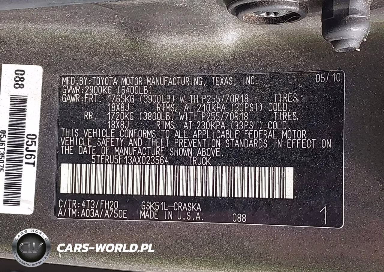 2010 Toyota Tundra Grade V6 VIN:5TFRU5F13AX023564 - 9