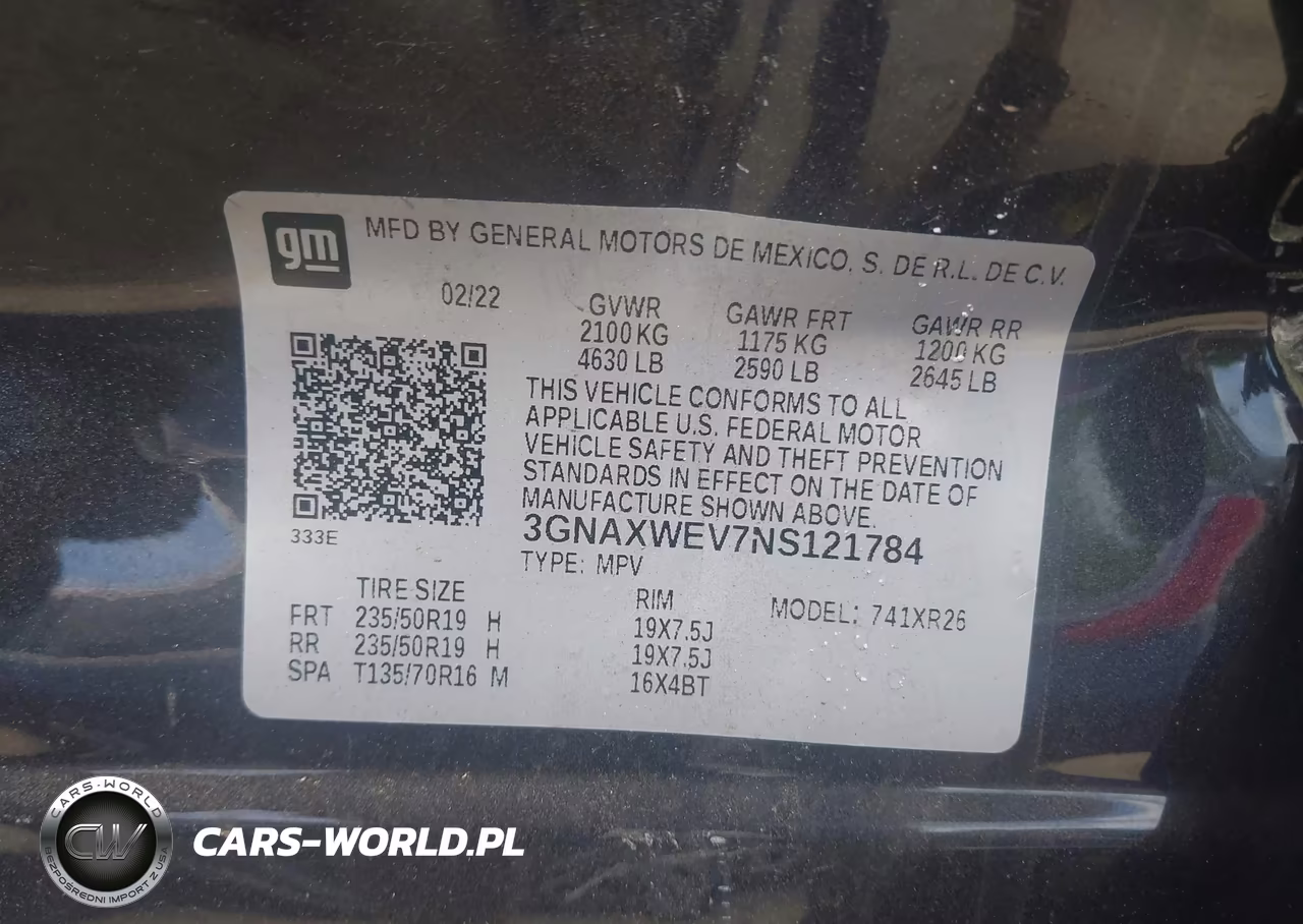 2022 Chevrolet Equinox Awd Rs VIN:3GNAXWEV7NS121784 - 9
