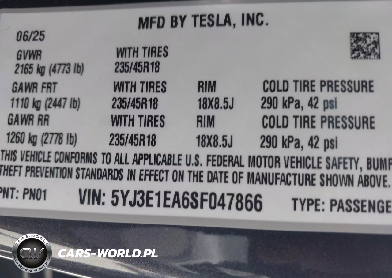 2025 Tesla Model 3 Long Range Rear-Wheel Drive-Standard Rear-Wheel Drive VIN:5YJ3E1EA6SF047866 - 9