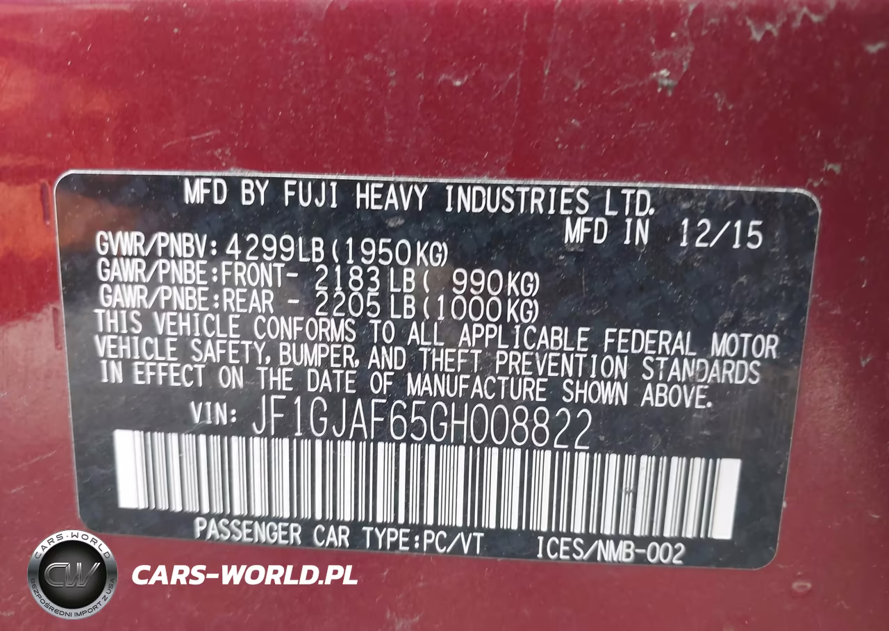 2016 Subaru Impreza 2.0I Premium VIN:JF1GJAF65GH008822 - 9